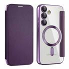 For Samsung Galaxy S24 FE 5G Shield MagSafe RFID Anti-theft Leather Phone Case(Purple) - 1