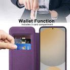 For Samsung Galaxy S24 FE 5G Shield MagSafe RFID Anti-theft Leather Phone Case(Purple) - 3