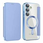 For Samsung Galaxy S24 FE 5G Shield MagSafe RFID Anti-theft Leather Phone Case(Blue) - 1