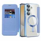 For Samsung Galaxy S24 FE 5G Shield MagSafe RFID Anti-theft Leather Phone Case(Blue) - 2