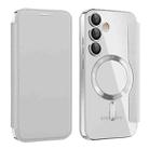 For Samsung Galaxy S24 FE 5G Shield MagSafe RFID Anti-theft Leather Phone Case(Grey) - 1