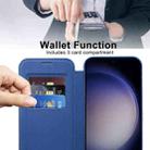 For Samsung Galaxy S25 5G Shield MagSafe RFID Anti-theft Leather Phone Case(Dark Blue) - 3