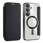 For Samsung Galaxy S25 5G Shield MagSafe RFID Anti-theft Leather Phone Case(Black) - 1