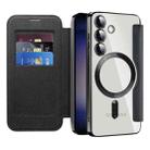 For Samsung Galaxy S25 5G Shield MagSafe RFID Anti-theft Leather Phone Case(Black) - 2