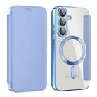 For Samsung Galaxy S25 5G Shield MagSafe RFID Anti-theft Leather Phone Case(Blue) - 1