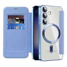 For Samsung Galaxy S25 5G Shield MagSafe RFID Anti-theft Leather Phone Case(Blue) - 2