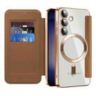 For Samsung Galaxy S25 5G Shield MagSafe RFID Anti-theft Leather Phone Case(Brown) - 2