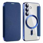 For Samsung Galaxy S25+ 5G Shield MagSafe RFID Anti-theft Leather Phone Case(Dark Blue) - 1