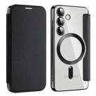 For Samsung Galaxy S25+ 5G Shield MagSafe RFID Anti-theft Leather Phone Case(Black) - 1