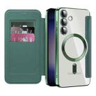 For Samsung Galaxy S25+ 5G Shield MagSafe RFID Anti-theft Leather Phone Case(Green) - 2