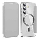 For Samsung Galaxy S25+ 5G Shield MagSafe RFID Anti-theft Leather Phone Case(Grey) - 1