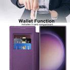 For Samsung Galaxy S25 Ultra 5G Shield MagSafe RFID Anti-theft Leather Phone Case(Purple) - 3