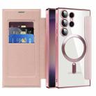 For Samsung Galaxy S25 Ultra 5G Shield MagSafe RFID Anti-theft Leather Phone Case(Pink) - 2