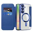 For Samsung Galaxy A56 5G Shield MagSafe RFID Anti-theft Leather Phone Case(Dark Blue) - 2