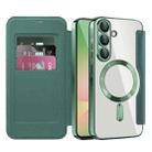 For Samsung Galaxy A56 5G Shield MagSafe RFID Anti-theft Leather Phone Case(Green) - 2