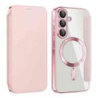 For Samsung Galaxy A56 5G Shield MagSafe RFID Anti-theft Leather Phone Case(Pink) - 1