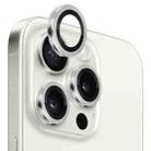 For iPhone 15 Pro / 15 Pro Max NORTHJO Camera Lens Protector Tempered Glass CD Vein Metal Ring Film(Silver) - 1