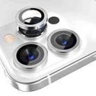 For iPhone 15 Pro / 15 Pro Max NORTHJO Camera Lens Protector Tempered Glass CD Vein Metal Ring Film(Silver) - 2