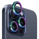 For iPhone 15 Pro / 15 Pro Max NORTHJO Camera Lens Protector Tempered Glass CD Vein Metal Ring Film(Colorful) - 1