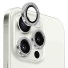 For iPhone 15 Pro / 15 Pro Max NORTHJO Camera Lens Protector Tempered Glass Metal Rhinestone Ring Film(Silver) - 1