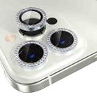 For iPhone 15 Pro / 15 Pro Max NORTHJO Camera Lens Protector Tempered Glass Metal Rhinestone Ring Film(Silver) - 2