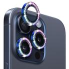 For iPhone 15 Pro / 15 Pro Max NORTHJO Camera Lens Protector Tempered Glass Metal Rhinestone Ring Film(Colorful) - 1