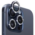 For iPhone 15 Pro / 15 Pro Max NORTHJO Camera Lens Protector Tempered Glass Metal Rhinestone Ring Film(Blue) - 1