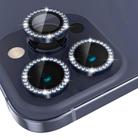 For iPhone 15 Pro / 15 Pro Max NORTHJO Camera Lens Protector Tempered Glass Metal Rhinestone Ring Film(Blue) - 2