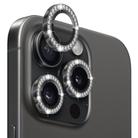 For iPhone 15 Pro / 15 Pro Max NORTHJO Camera Lens Protector Tempered Glass Metal Rhinestone Ring Film(Graphite) - 1