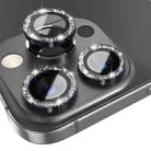 For iPhone 15 Pro / 15 Pro Max NORTHJO Camera Lens Protector Tempered Glass Bling Glitter Metal Ring Film(Black) - 2