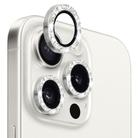 For iPhone 15 Pro / 15 Pro Max NORTHJO Camera Lens Protector Tempered Glass Bling Glitter Metal Ring Film(Silver) - 1