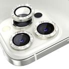 For iPhone 15 Pro / 15 Pro Max NORTHJO Camera Lens Protector Tempered Glass Bling Glitter Metal Ring Film(Silver) - 2