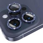 For iPhone 15 Pro / 15 Pro Max NORTHJO Camera Lens Protector Tempered Glass Bling Glitter Metal Ring Film(Blue) - 2