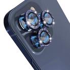 For iPhone 15 Pro / 15 Pro Max NORTHJO Camera Lens Protector Tempered Glass Bling Glitter Metal Ring Film(Blue) - 3