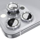 For iPhone 15 Pro / 15 Pro Max NORTHJO Camera Lens Protector Tempered Glass Bling Glitter Metal Ring Film(Gray) - 2