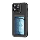 For iPhone 15 Plus Electroplating Frame Card Slot Phone Case(Black) - 1