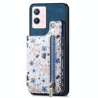 For vivo Y52T Retro Painted Zipper Wallet Back Phone Case(Blue) - 1