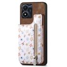 For vivo Y02s Retro Painted Zipper Wallet Back Phone Case(Brown) - 1