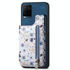 For vivo Y21 2021 Retro Painted Zipper Wallet Back Phone Case(Blue) - 1