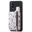 For vivo Y72 5G Retro Painted Zipper Wallet Back Phone Case(Black) - 1