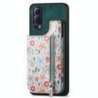 For vivo Y72 5G Retro Painted Zipper Wallet Back Phone Case(Green) - 1