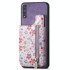 For vivo Y20 Retro Painted Zipper Wallet Back Phone Case(Purple) - 1