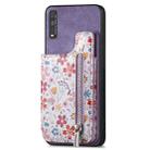 For vivo Y70s Retro Painted Zipper Wallet Back Phone Case(Purple) - 1