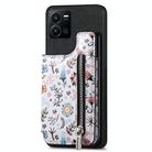 For vivo Y35 Retro Painted Zipper Wallet Back Phone Case(Black) - 1