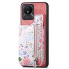 For vivo Y02 Retro Painted Zipper Wallet Back Phone Case(Pink) - 1