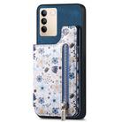 For vivo S16e / V27e Retro Painted Zipper Wallet Back Phone Case(Blue) - 1