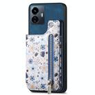 For vivo Y77 5G Retro Painted Zipper Wallet Back Phone Case(Blue) - 1