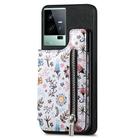 For vivo iQOO 11 5G Retro Painted Zipper Wallet Back Phone Case(Black) - 1