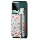 For vivo iQOO 11 5G Retro Painted Zipper Wallet Back Phone Case(Green) - 1