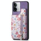 For vivo iQOO Z8X Retro Painted Zipper Wallet Back Phone Case(Purple) - 1